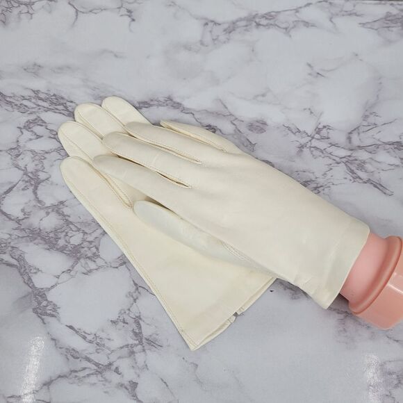 Fownes Vintage White Leather Driving Gloves LIKE NEW No MARKS SIze 8 - Picture 5 of 8